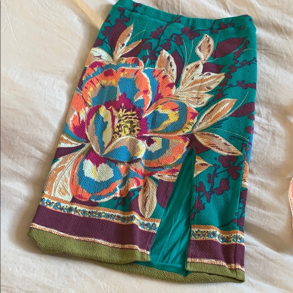Anthro Maeve stretch floral pencil skirt